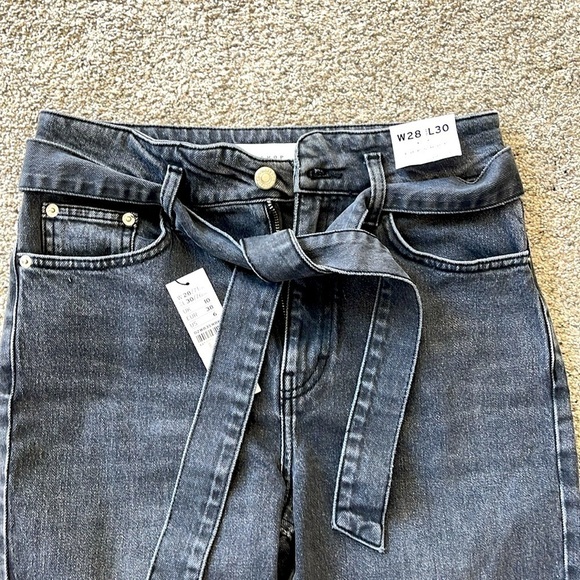 Topshop Tie Jeans Dark Gray size 6 - Picture 2 of 5